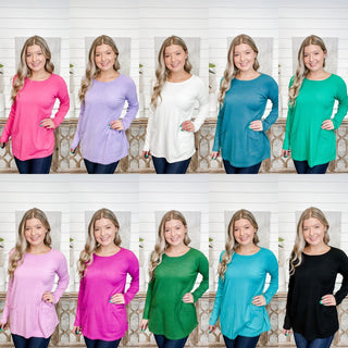 Happy Together Zenana Soft Knit Long Sleeve Top - 10 colors!