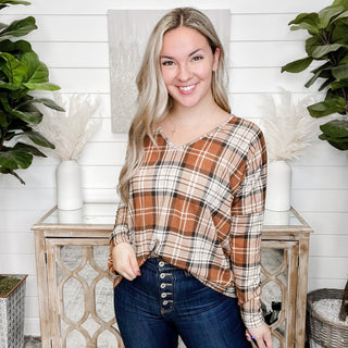 All At Once Dear Scarlett Plaid Top