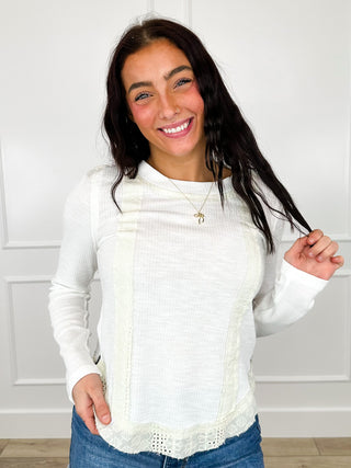 POL Stay Classy Ribbed Long Sleeve Ivory Top