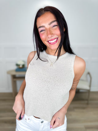 Feeling Good Knit Oat Avery Mae Mom Cropped Top - Multiple Colors