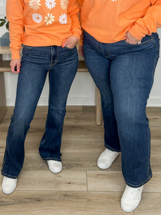 Judy Blue Lyla Mid Rise Bootcut Dark Wash Jeans