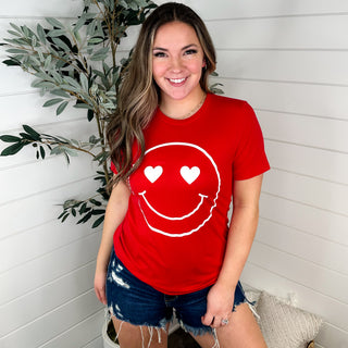 Heart Eyes Cotton Short Sleeve Red Avery Mae Graphic Tee Shirt