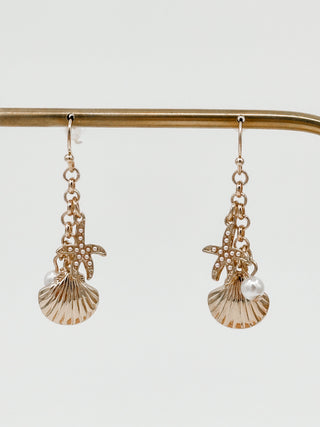 Luxury Lagoon Gold Dangle Earrings