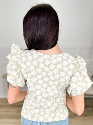Cultivating Happiness Knit Short Sleeve Sand Avery Mae Top
