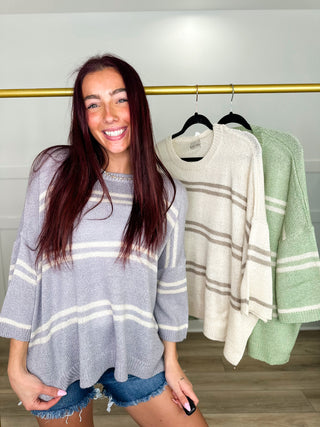 Whatever it is Knit 3/4 Sleeve Avery Mae Sweater Top - 3 colors!