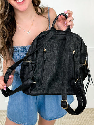 On the Same Wavelength Faux Leather Backpack Bag - 2 colors!