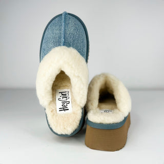 Corky Cozy Cuddles Denim Platform Slip Ons