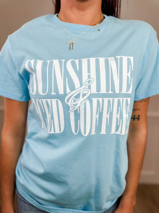Sunshine & Iced Coffee Cotton Short Sleeve Avery Mae Graphic Tee Shirt - 4 colors!
