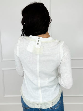 POL Stay Classy Ribbed Long Sleeve Ivory Top