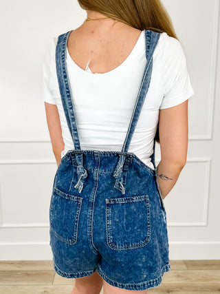 Be You Cotton Medium Wash Avery Mae Denim Overall Shorts