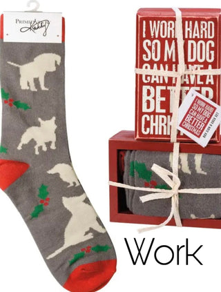 Christmas Shelf Sitter & Sock Set - 6 options!