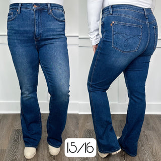 Judy Blue Everly Tummy Control High Rise Bootcut Dark Wash Jeans - 3 inseams!