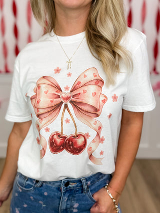 Sweet Like Cherry Cotton Short Sleeve Avery Mae Graphic Tee Shirt