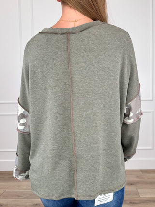 Find My Way Long Sleeve Green Avery Mae Top