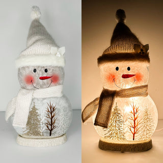 Frosty Snowman Glass Lighted Decor