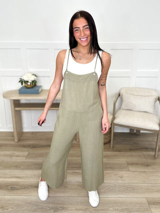 Blame it All on Me Lightweight Wide Leg Avery Mae Cropped Jumpsuit - Multiple Colors