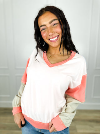 Hem & Thread I'm Coming Over Cotton Blend Long Sleeve Top