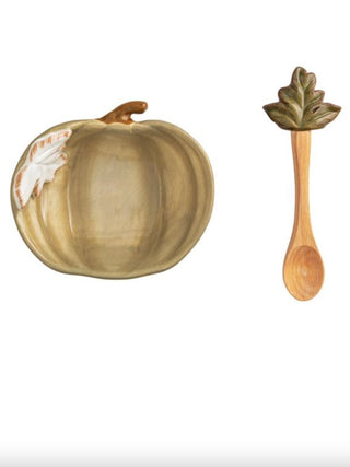 Wonderful Pumpkin Ceramic Dip Bowl Set - 3 colors!