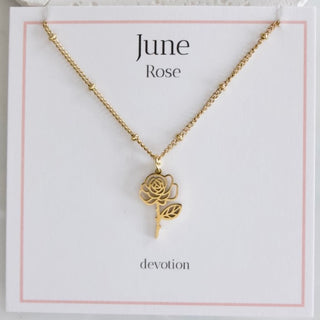 Floral Beauties Gold Birth Flower Necklace - 12 options!