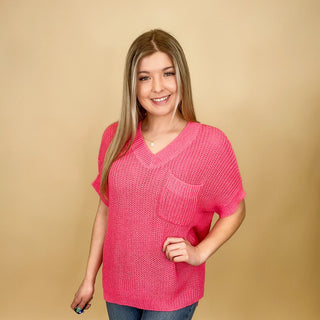 A New Song Knit Short Sleeve Avery Mae Sweater Top - 2 colors!