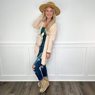 White Birch Timeless Comfort Long Sleeve Oat Cardigan