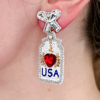 American Spirits Silver Drop Earrings