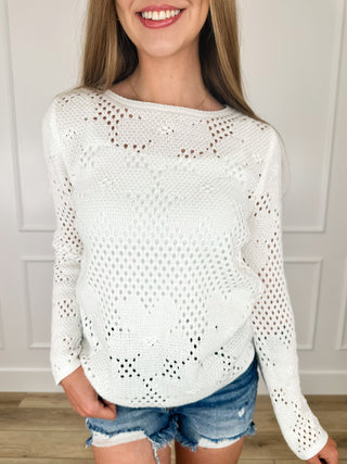 Got Me Thinking Cotton Long Sleeve Avery Mae Sweater Top - Multiple Colors