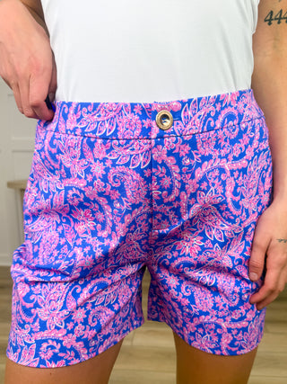 Dear Scarlett Say it Louder High-Rise Rayon Blend Blue Shorts