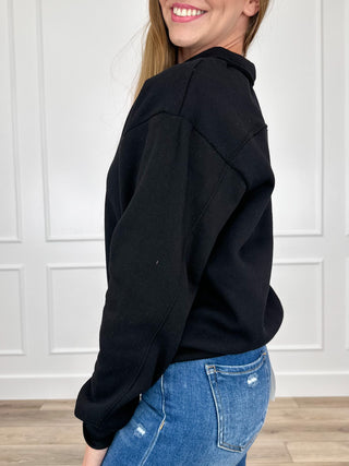Zenana Basic Cotton Blend Long Sleeve Quarter Zip Pullover Sweatshirt - Multiple Colors