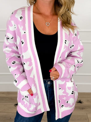 Michelle Mae Feeling Bewitched Knit Long Sleeve Purple Cardigan