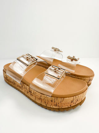 Don't Let Go Clear Platform Sandals