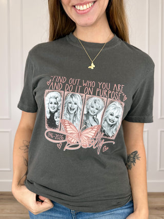 Do it On Purpose Cotton Short Sleeve Grey Avery Mae Graphic Tee Shirt (Comfort Colors)