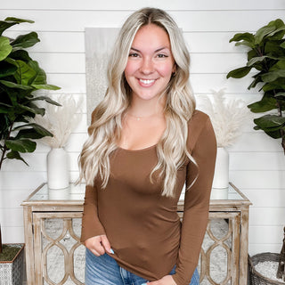 Basic Reversible V & Scoop Neck Long Sleeve Top - 6 colors!