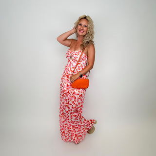 I Mean it Strapless Pink Floral Avery Mae Jumpsuit