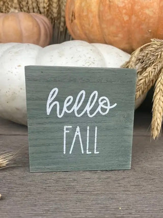 Here Comes Fall Wood Block Sign