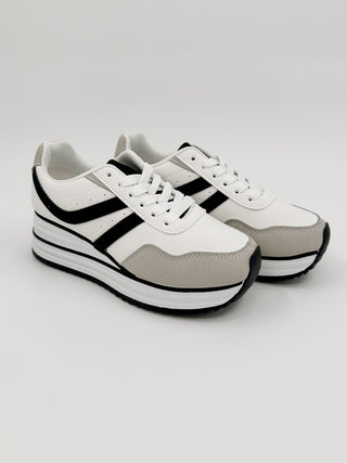 All I Need Faux Leather White Sneakers