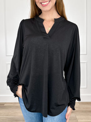 Dear Scarlett Choose to Stay Wrinkle-Free Long Sleeve Gabby Top - Multiple Colors