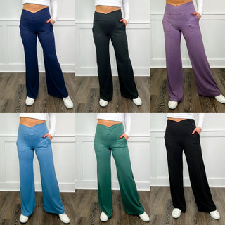 On My Own High Rise Wide Leg Avery Mae Bottoms - 6 colors!