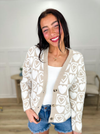 Drawn to You Knit Long Sleeve Tan Avery Mae Mom Cropped Button Up Cardigan