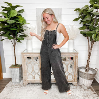 Last Minute White Birch Black Overalls