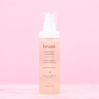 beaut. Calm Reset Cleanser bottle with pump, 120 ml daily face wash