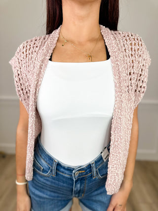 Always Lush Cotton Blend Short Sleeve Pink Avery Mae Cardigan