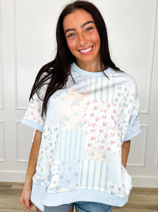 Little Lady Cotton Blend Short Sleeve White Avery Mae Top