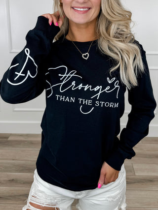 Stronger Cotton Long Sleeve Black Avery Mae Graphic Tee Shirt (Gildan)