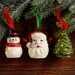 A Classic Christmas Ceramic LED Ornament - 3 options!