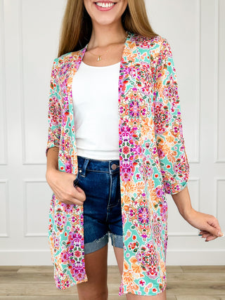 Dear Scarlett Use Your Manners Wrinkle-Free 3/4 Sleeve Mint Cardigan