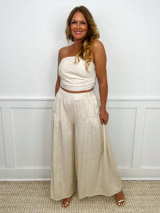 Need a Reason High Rise Wide Leg Oatmeal Avery Mae Set