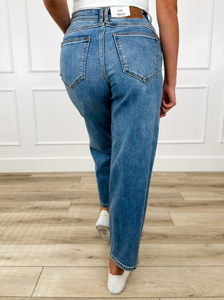 Judy Blue Kaelyn High-Rise Barrel Leg Jeans - Medium Wash (Non-Distressed)