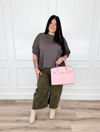 All Signs Point to You Cotton Blend Short Sleeve Grey Avery Mae Top