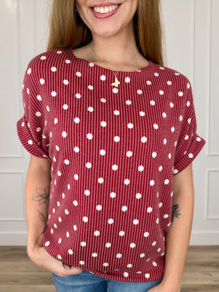 Connecting the Dots Ribbed Short Sleeve Avery Mae Top - Multiple Colors